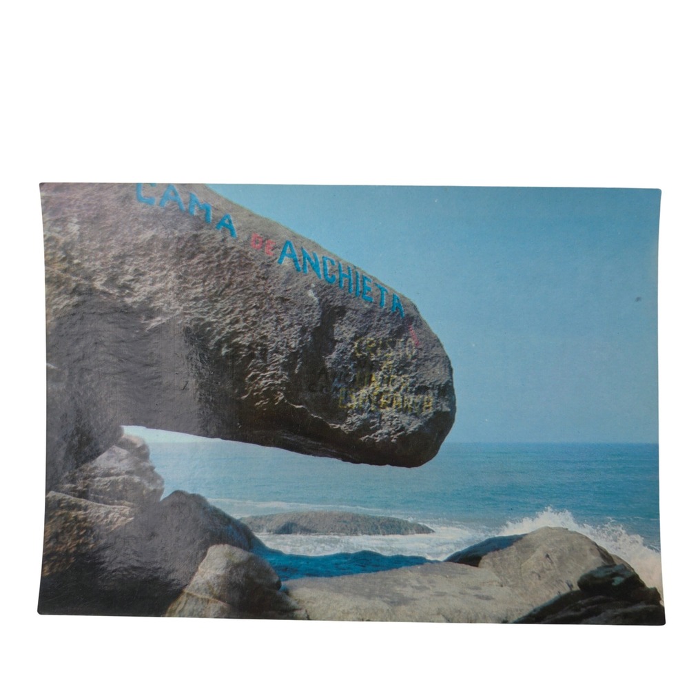 Vintage Brasil Turistico Cama de Anchieta Itanhaem SP Mercator Postcard